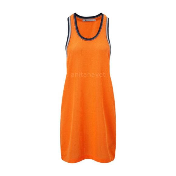 Waffle Mesh with Stripe Rib Trim Tank Dress T Orange Small by Alexander Wang - Picture 1 of 1